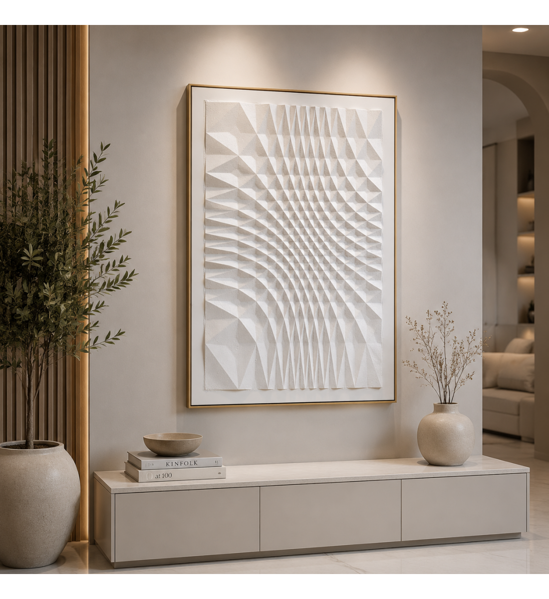 لوحة فنية بإطار بيج مقاس 120 × 80 سم لوحة فنية بإطار بيج مقاس 120 × 80 سم