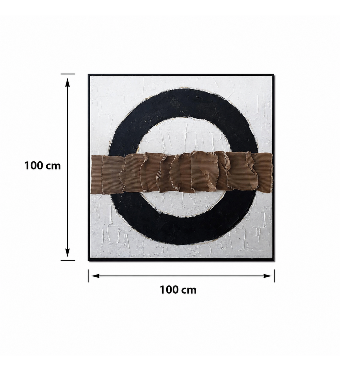 لوحة فنية للحائط بإطار أسود مقاس 100 × 100 سم