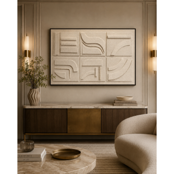 لوحة فنية راقية بإطار أسود مقاس 100 × 150 سم