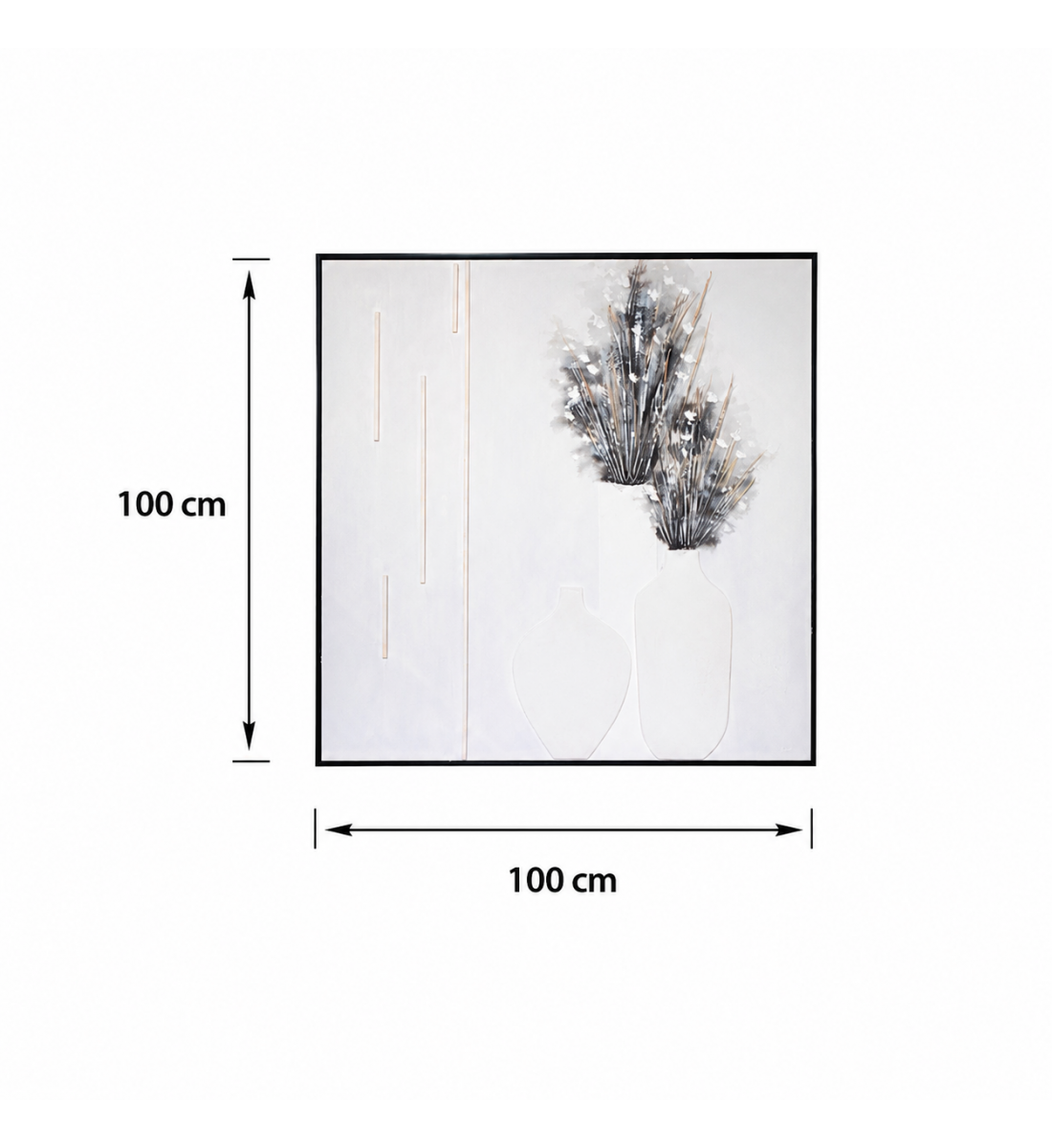 لوحة ديكور مربعة بإطار أسود مقاس 100 × 100 سم لوحة ديكور مربعة بإطار أسود مقاس 100 × 100 سم