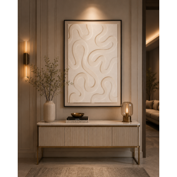 لوحة حائط مودرن بإطار أسود مقاس 120 × 80 سم
