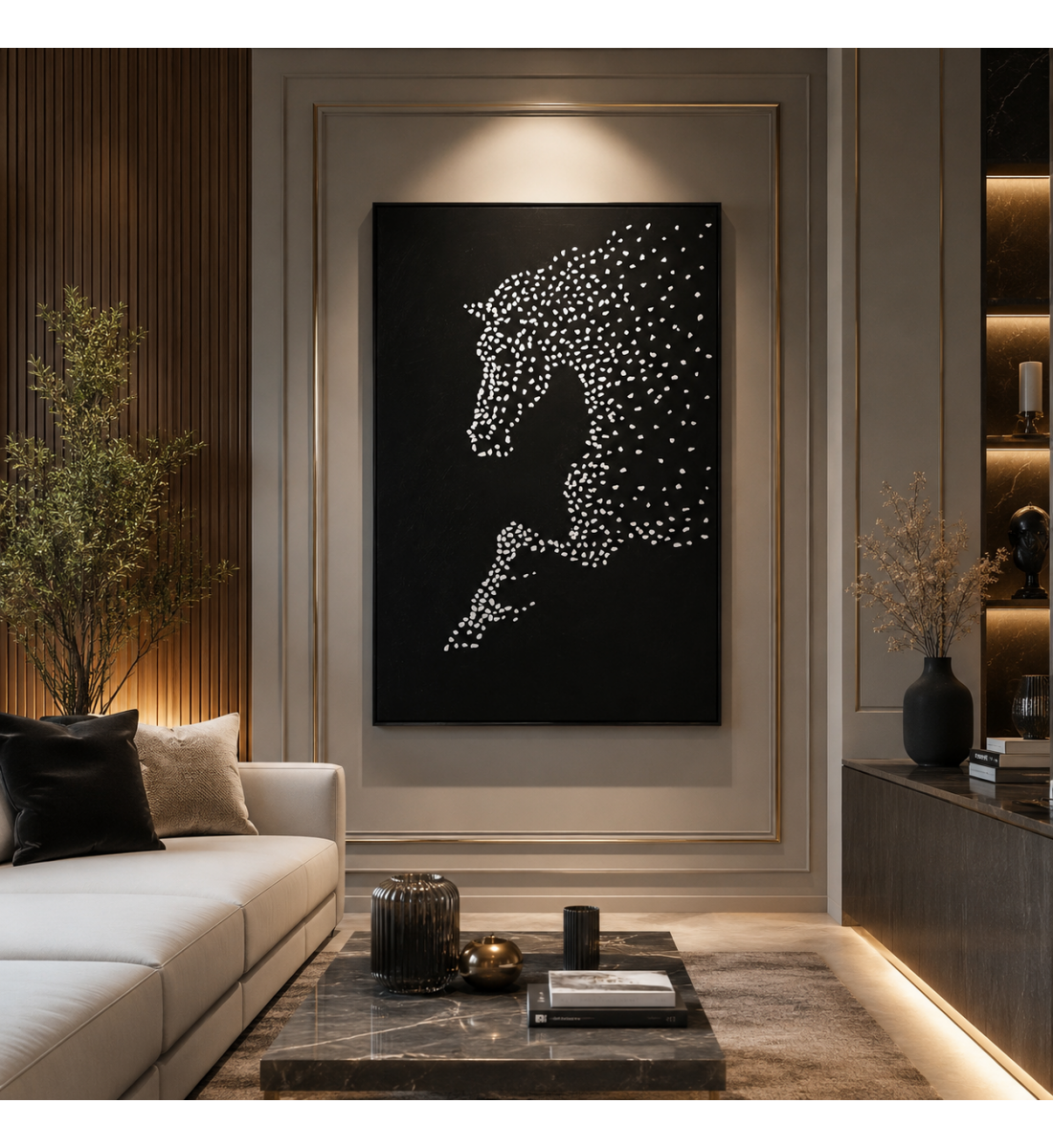 لوحة ديكور بإطار فضي مقاس 100 × 150 سم لوحة ديكور بإطار فضي مقاس 100 × 150 سم