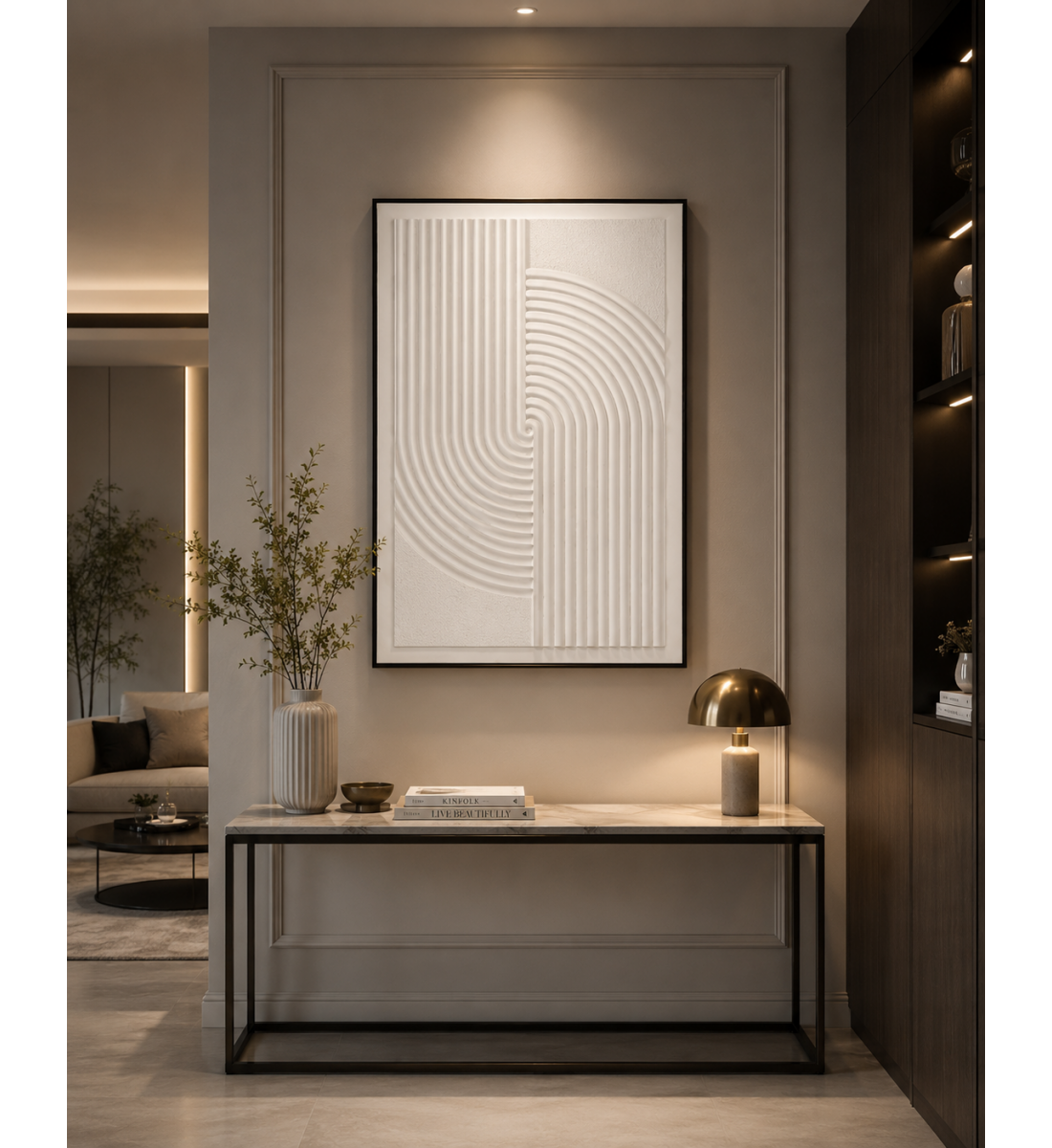 لوحة حائط بإطار أسود مقاس 120 × 80 سم