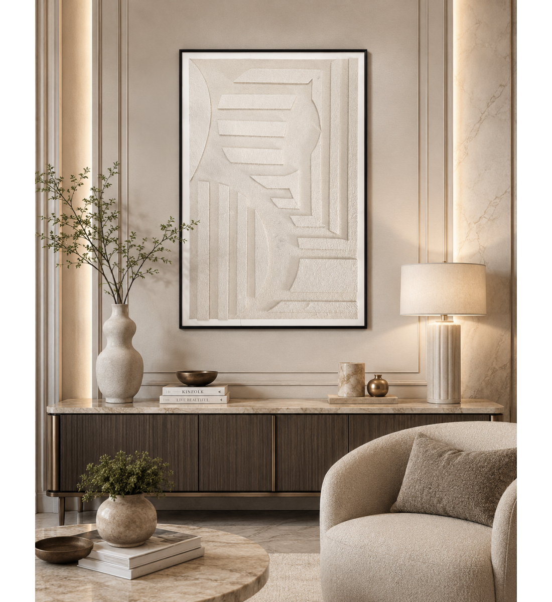 لوحة حائط بإطار أسود مقاس 80 × 120 سم لوحة حائط بإطار أسود مقاس 80 × 120 سم