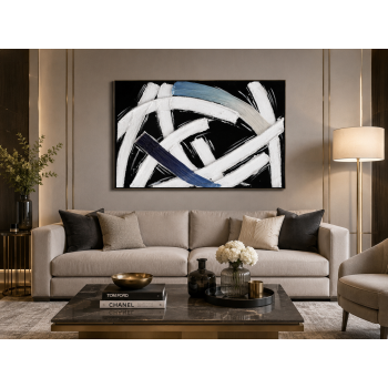 لوحة حائط أنيقة بإطار أسود مقاس 80 × 120 سم