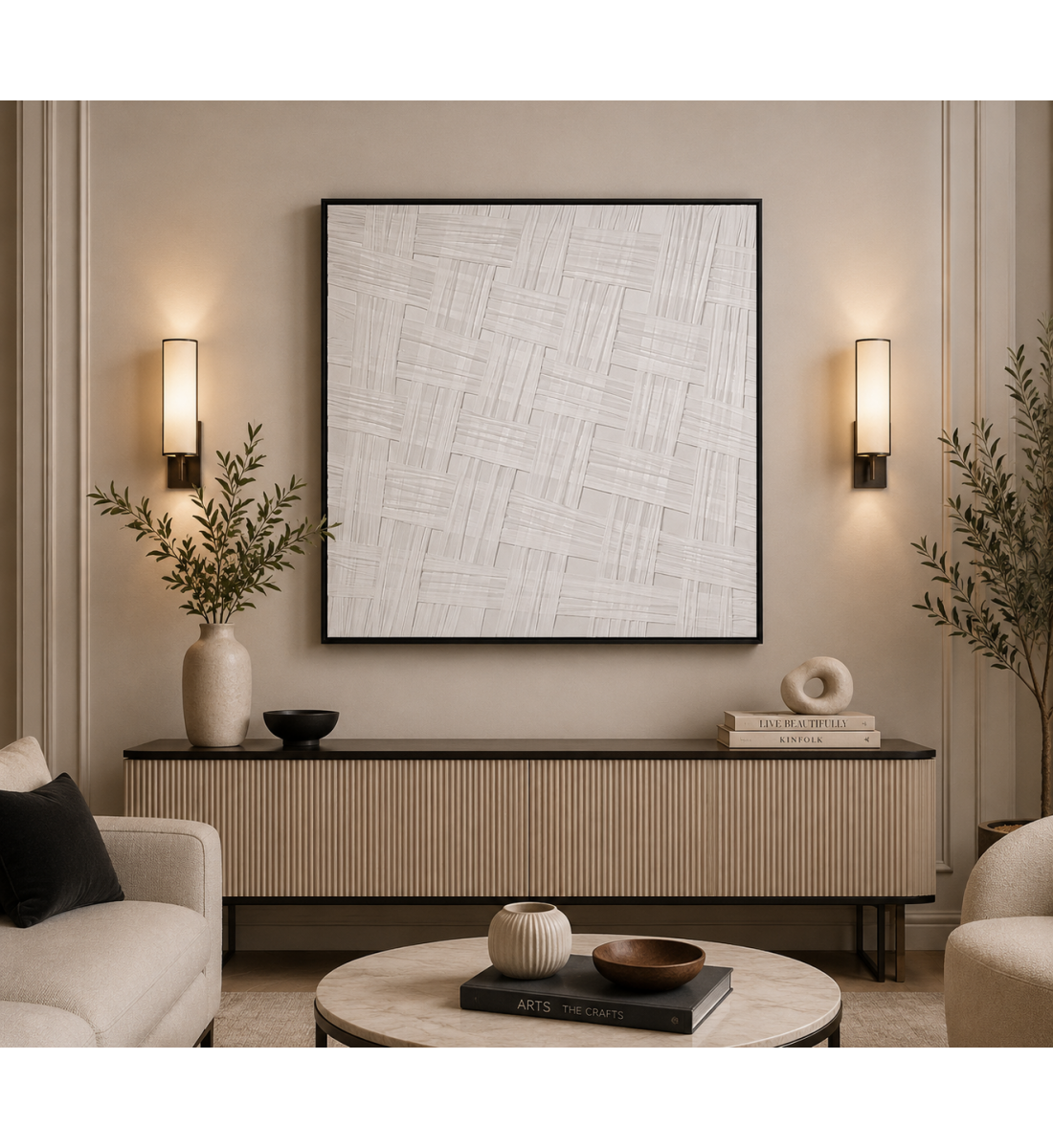 لوحة ديكور مربعة بإطار أسود مقاس 80 × 80 سم لوحة ديكور مربعة بإطار أسود مقاس 80 × 80 سم