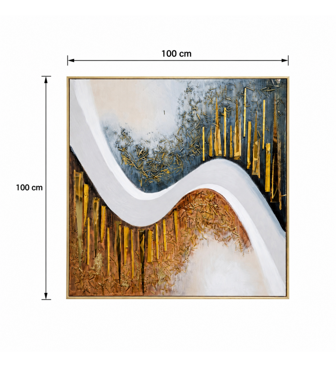 لوحة ديكور بإطار ذهبي مقاس 100 × 100 سم لوحة ديكور بإطار ذهبي مقاس 100 × 100 سم