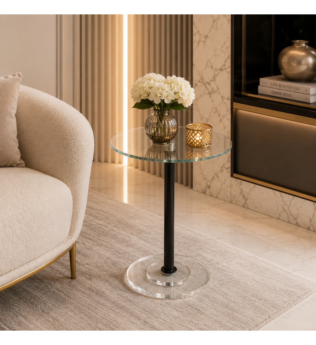 طاولة خدمة مفردة أسود