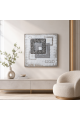 لوحة ديكور بإطار فضي مقاس 100 × 100 سم