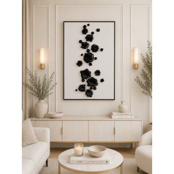 لوحة فنية للحائط بإطار أسود مقاس 100 × 150 سم