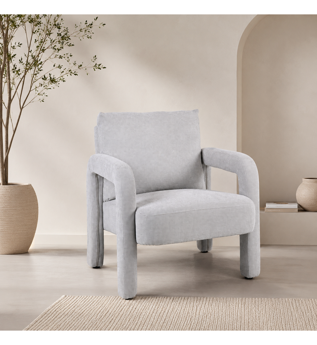 كرسي قماش باللون الرمادي الفاتح كرسي قماش باللون الرمادي الفاتح