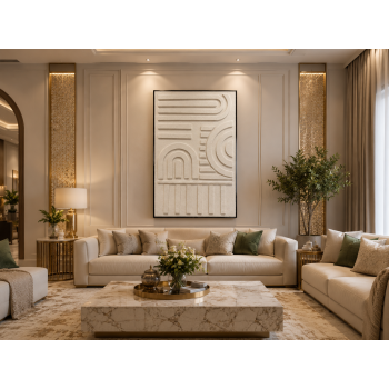 لوحة فنية للحائط بإطار أسود مقاس 100 × 150 سم