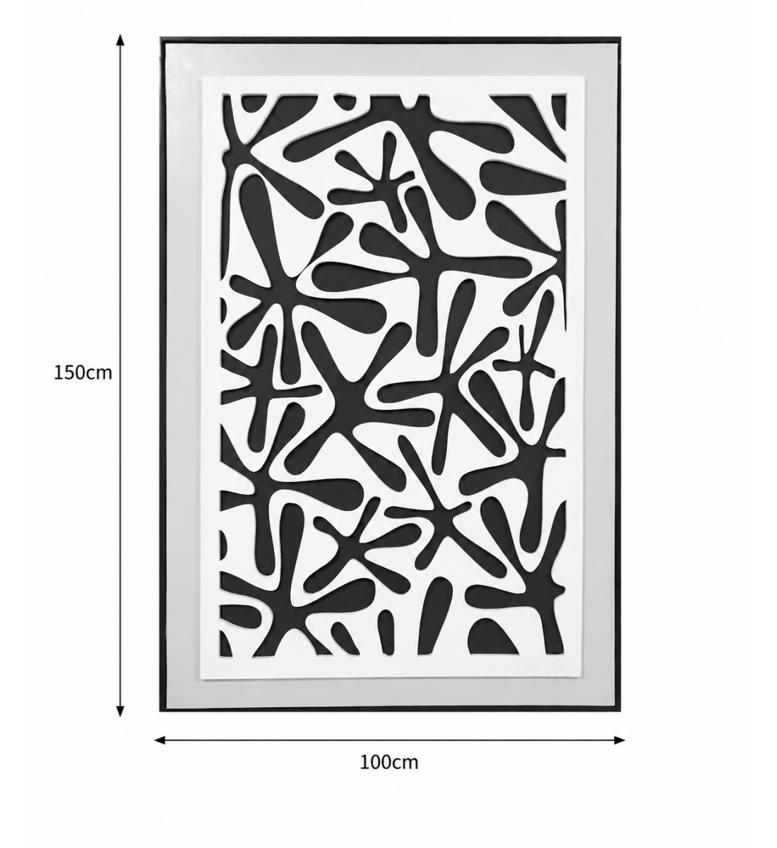 لوحة فنية كبيرة بإطار أسود مقاس 100 × 150 سم