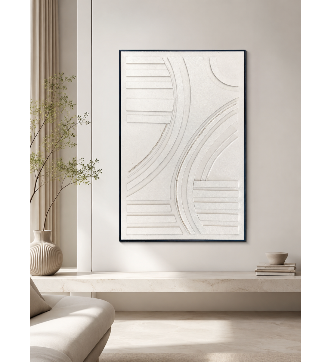 لوحة فنية بإطار أسود مقاس 100 × 150 سم
