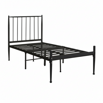 سرير مفرد مقاس ٩٠ × ١٩٠ سم باللون الأسود سرير مفرد مقاس ٩٠ × ١٩٠ سم باللون الأسود