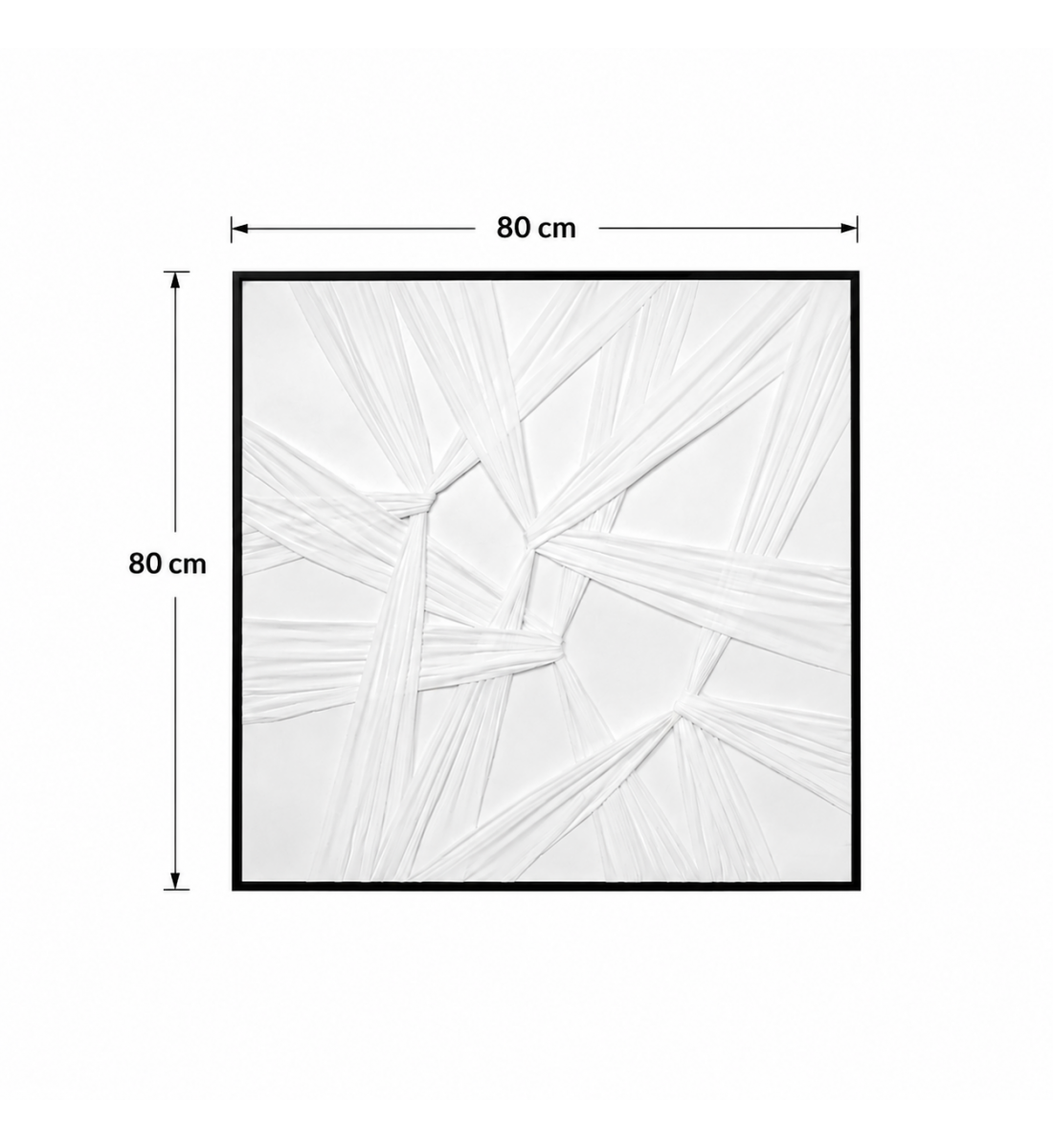 لوحة فنية مربعة بإطار أسود مقاس 80 × 80 سم