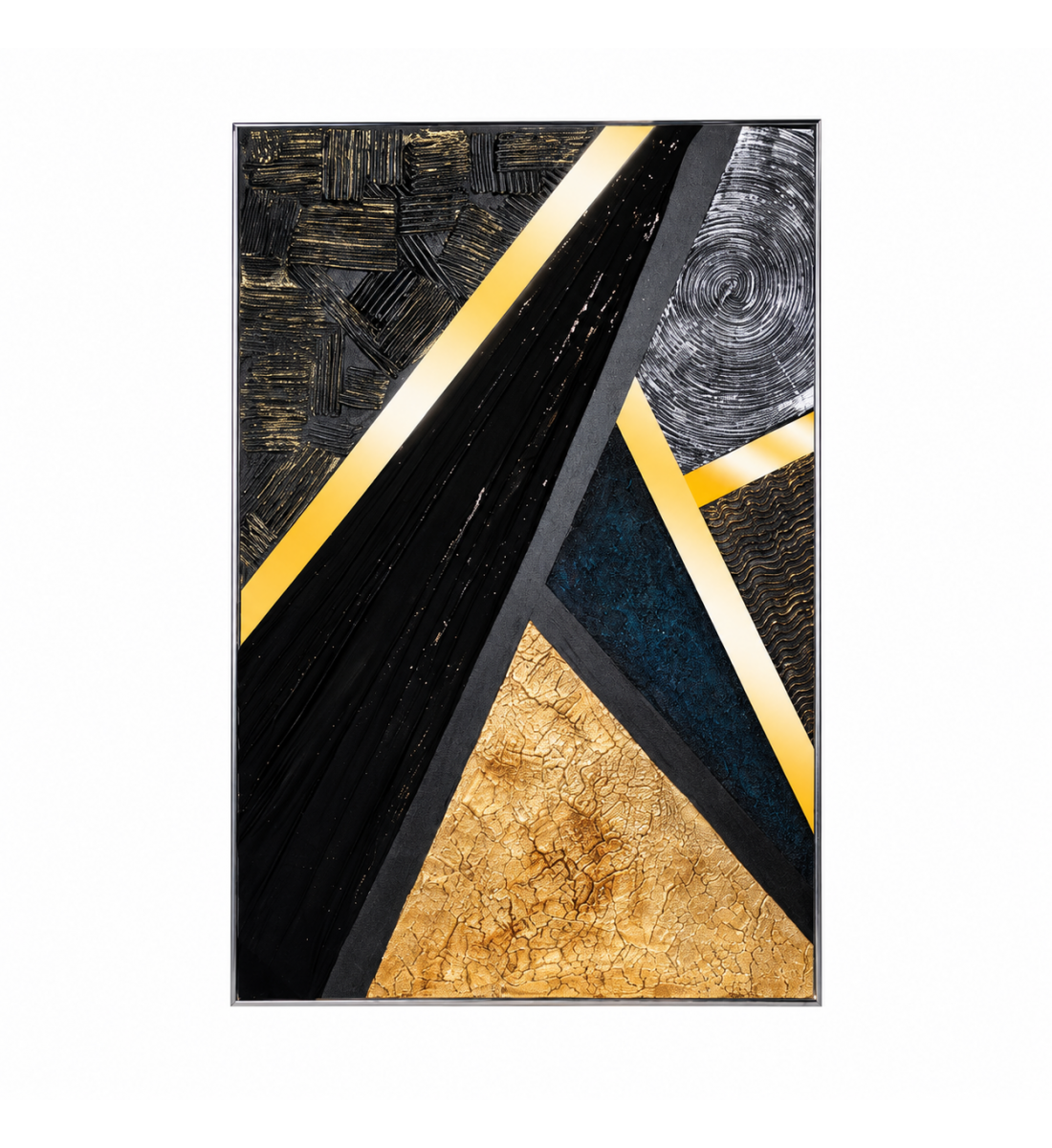 لوحة حائط بإطار فضي مقاس 80 × 120 سم