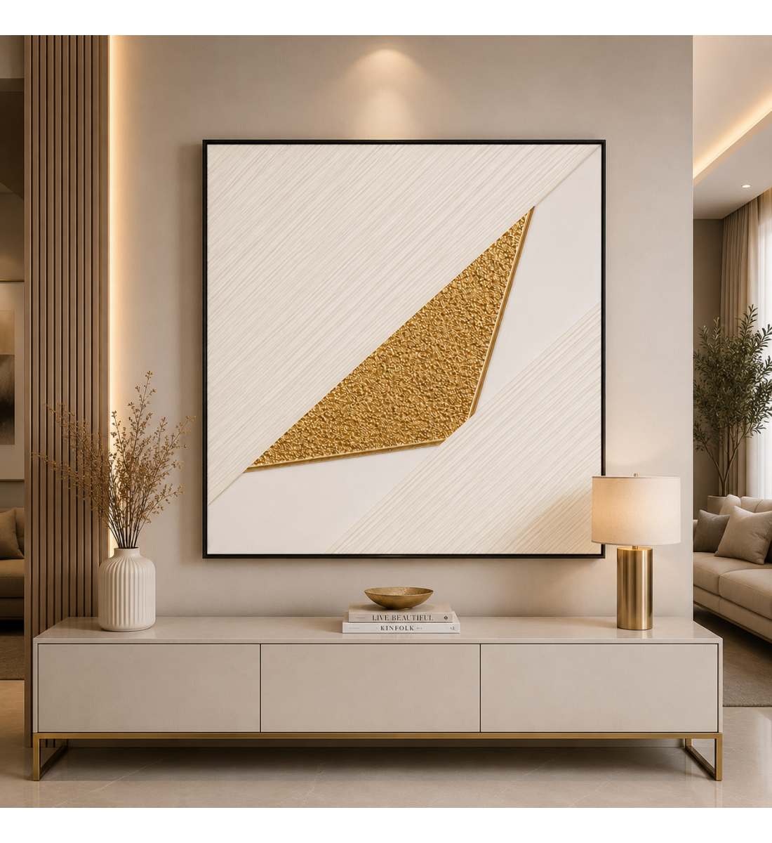 لوحة حائط مربعة بإطار أسود مقاس 100 × 100 سم لوحة حائط مربعة بإطار أسود مقاس 100 × 100 سم