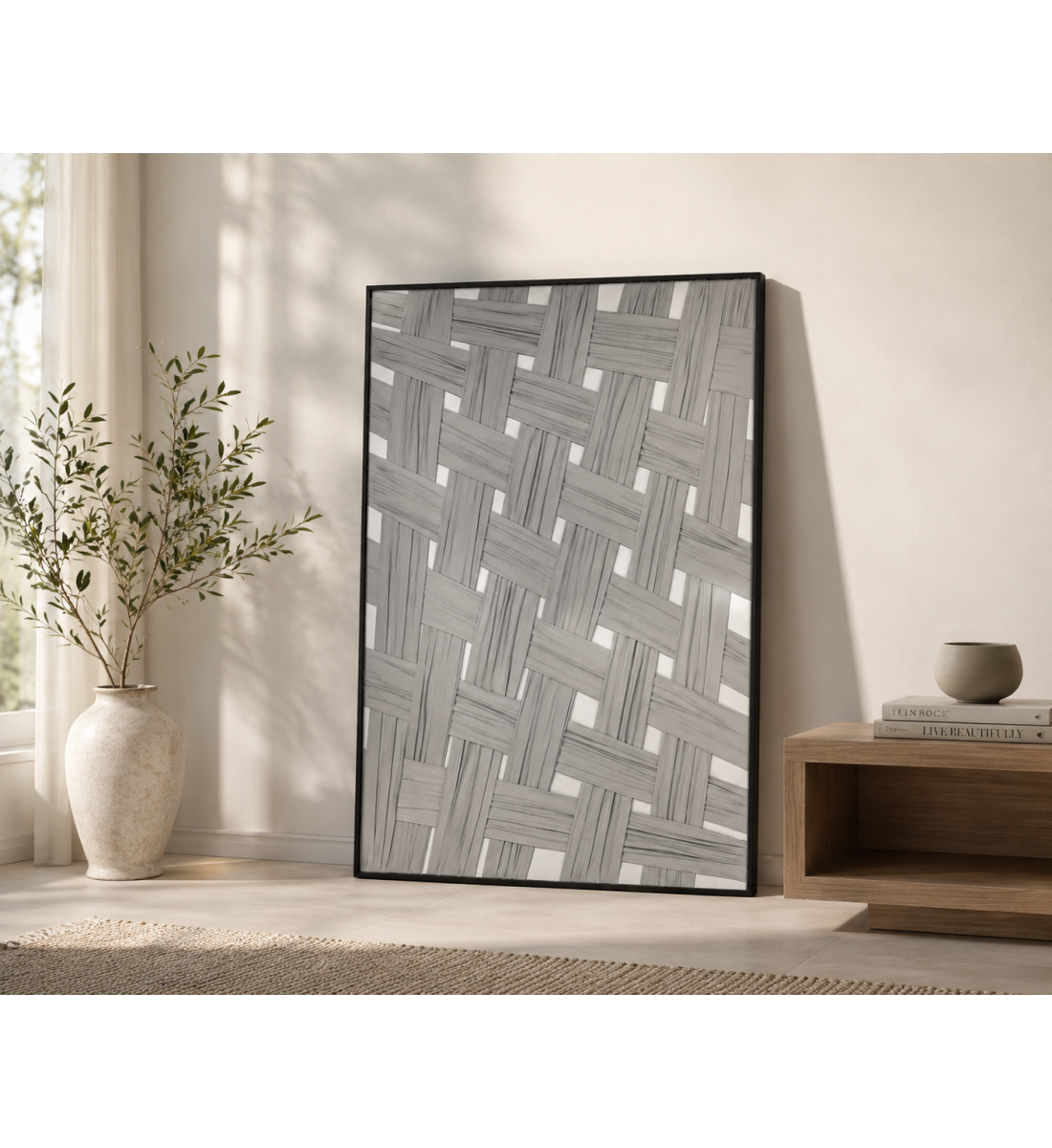 لوحة حائط بإطار أسود مقاس 80 × 120 سم لوحة حائط بإطار أسود مقاس 80 × 120 سم