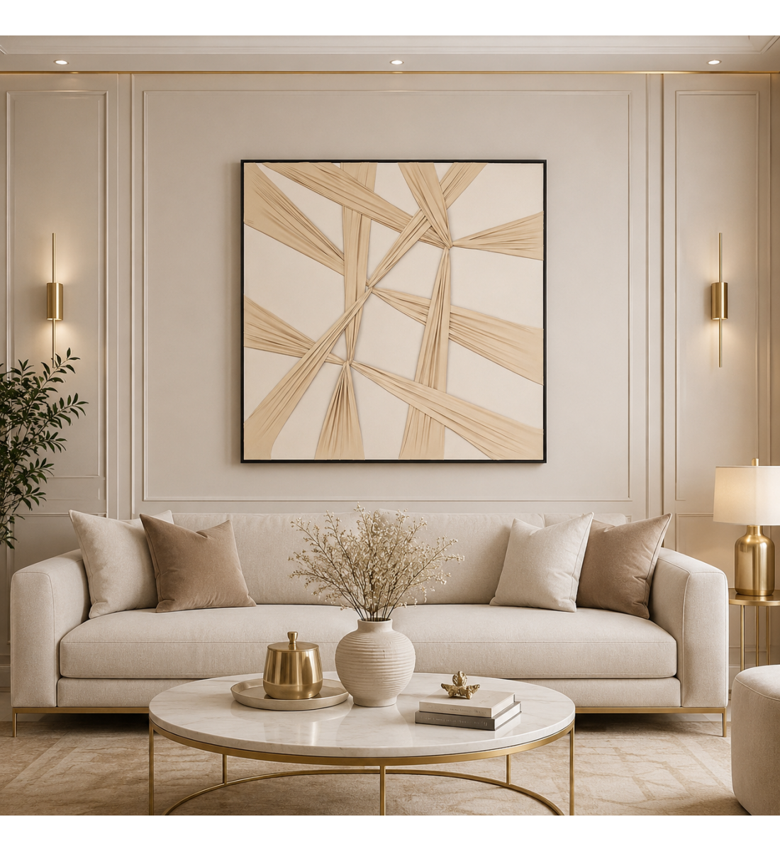 لوحة فنية مربعة بإطار أسود مقاس 80 × 80 سم لوحة فنية مربعة بإطار أسود مقاس 80 × 80 سم