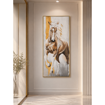 لوحة حائط بإطار ذهبي مقاس 80 × 180 سم