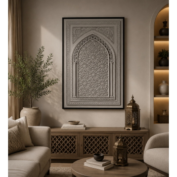 لوحة فنية بإطار أسود مقاس 120 × 80 سم