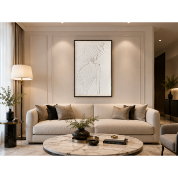 لوحة فنية مودرن بإطار أسود مقاس 100 × 150 سم