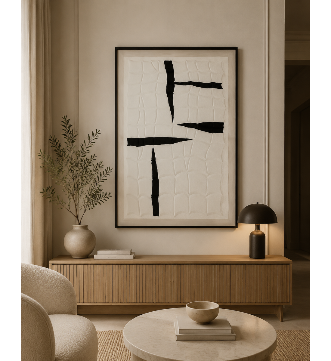 لوحة حائط راقية بإطار أسود مقاس 120 × 80 سم لوحة حائط راقية بإطار أسود مقاس 120 × 80 سم