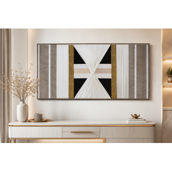 لوحة فنية بإطار خشبي مقاس 70 × 140 سم