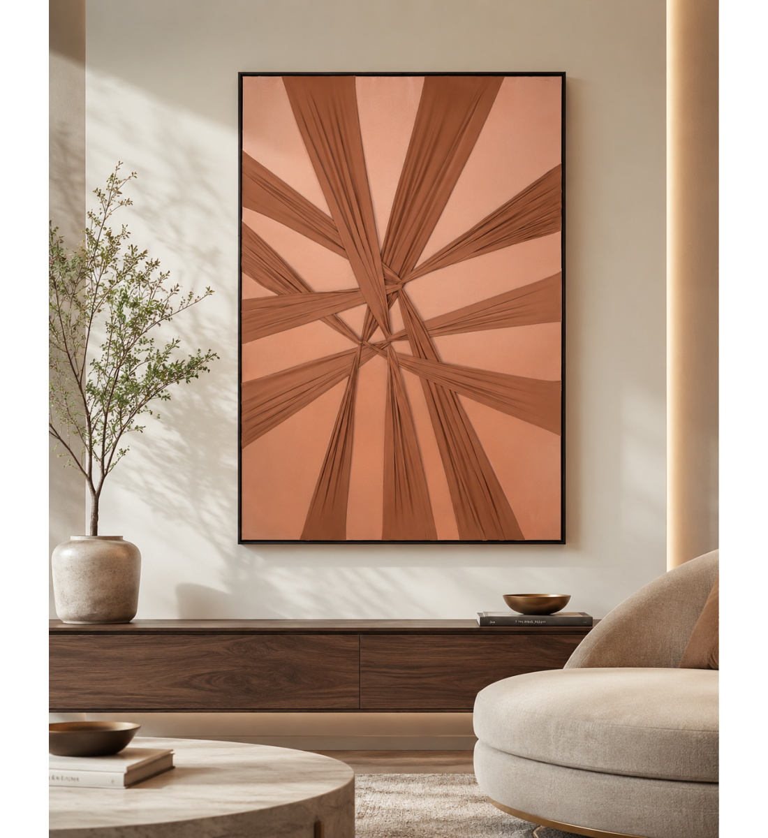 لوحة فنية بإطار أسود مقاس 80 × 120 سم