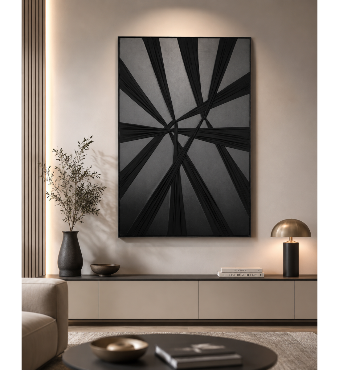 لوحة ديكور كبيرة بإطار أسود مقاس 150 × 100 سم لوحة ديكور كبيرة بإطار أسود مقاس 150 × 100 سم