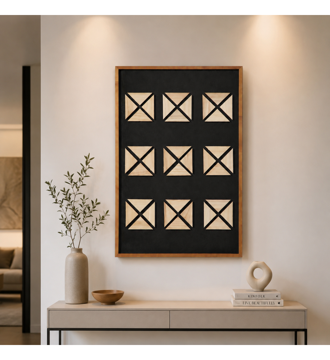 لوحة فنية للحائط بإطار أسود مقاس 120 × 80 سم لوحة فنية للحائط بإطار أسود مقاس 120 × 80 سم