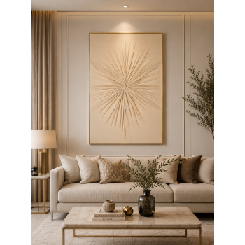 لوحة ديكور بإطار بيج مقاس 100 × 150 سم