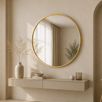 مراية حائط بأطار ذهبى
مقاس 90 × 90 سم