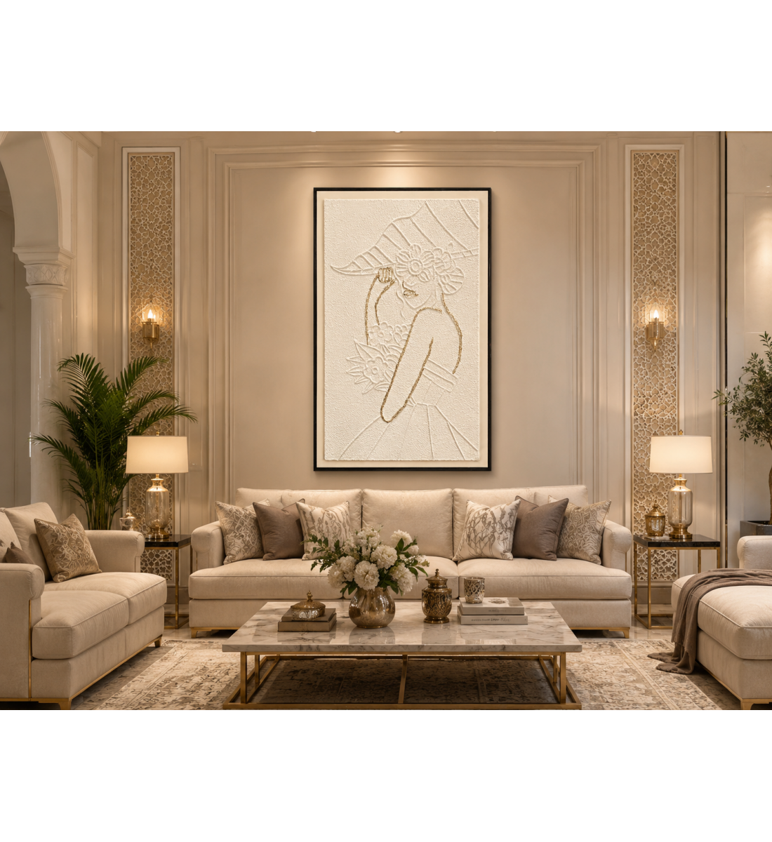 لوحة ديكور فاخرة بإطار أسود مقاس 100 × 150 سم لوحة ديكور فاخرة بإطار أسود مقاس 100 × 150 سم