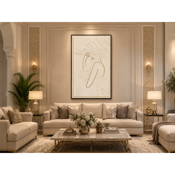 لوحة ديكور فاخرة بإطار أسود مقاس 100 × 150 سم