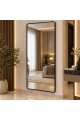 مرآة حائط مودرن بإطار أسود مقاس ٨٠ × ١٦٠ سم
