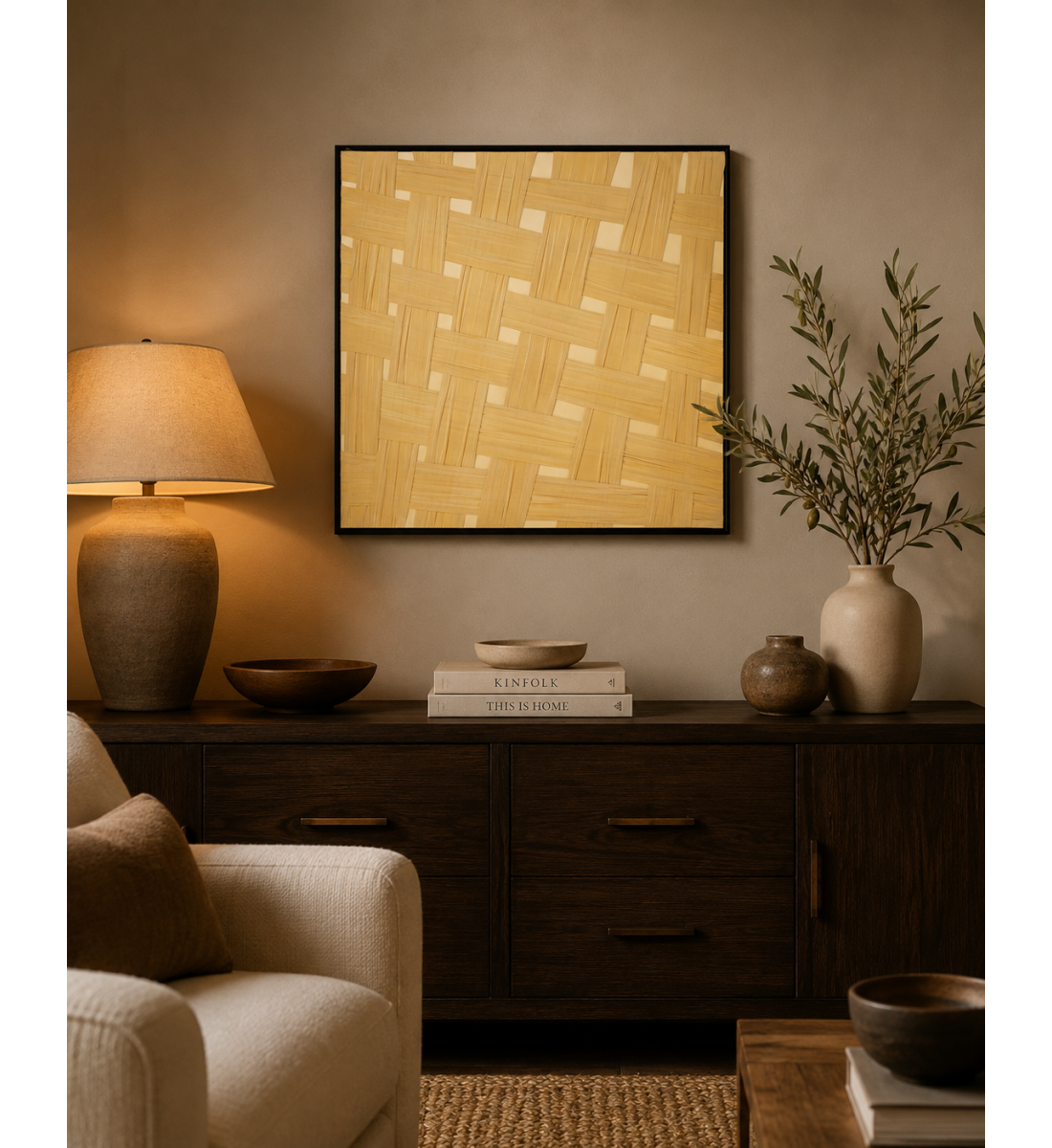لوحة ديكور مربعة بإطار أسود مقاس 100 × 100 سم لوحة ديكور مربعة بإطار أسود مقاس 100 × 100 سم