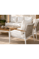 طقم كنب خارجي عصري لـ 7 أشخاص باللون الأبيض والبيج