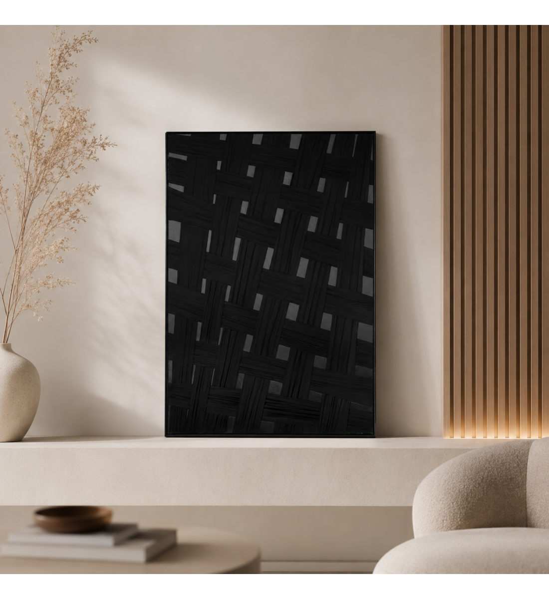 لوحة حائط بإطار أسود مقاس 80 × 120 سم لوحة حائط بإطار أسود مقاس 80 × 120 سم