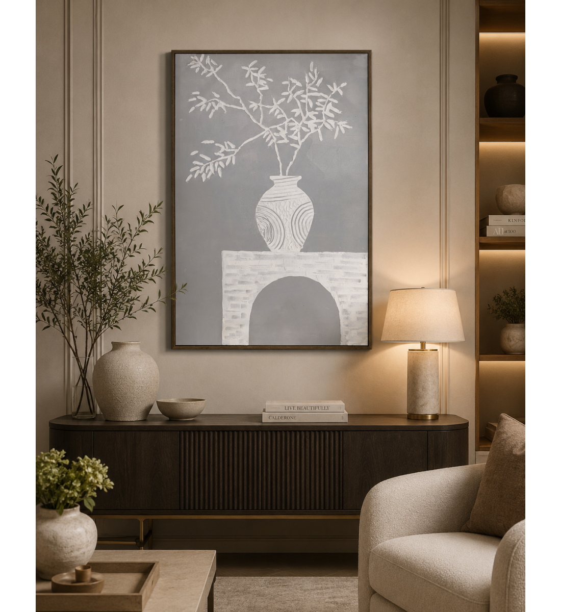 لوحة فنية بإطار خشبي مقاس 120 × 80 سم لوحة فنية بإطار خشبي مقاس 120 × 80 سم