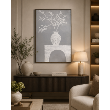 لوحة فنية بإطار خشبي مقاس 120 × 80 سم