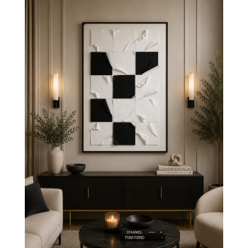 لوحة فنية كبيرة بإطار أسود مقاس 100 × 150 سم