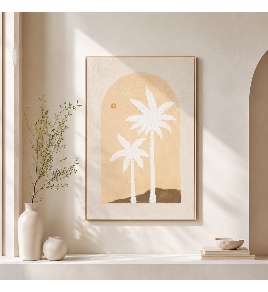 لوحة فنية للحائط بإطار ذهبي مقاس 80 × 120 سم