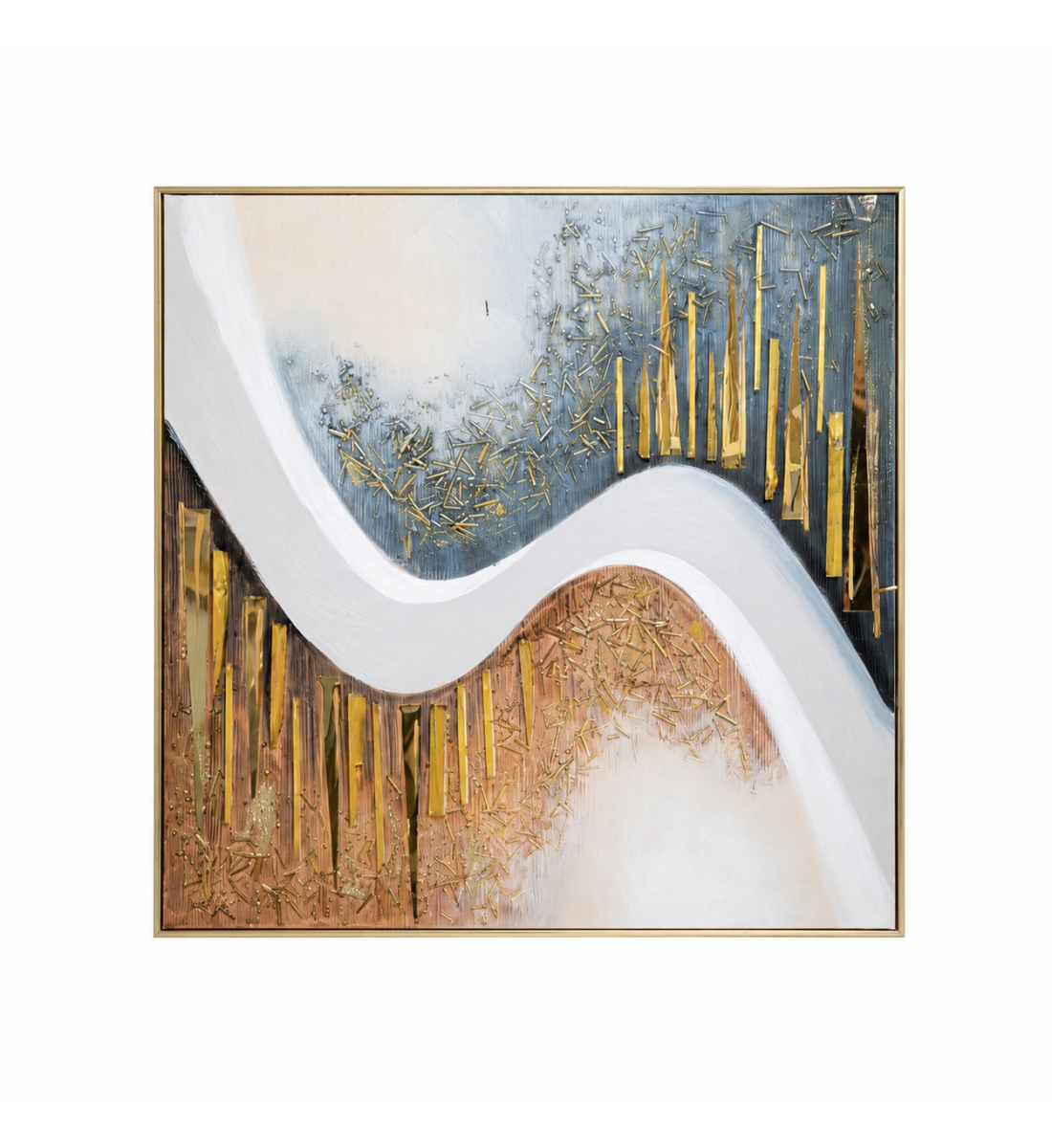 لوحة ديكور بإطار ذهبي مقاس 100 × 100 سم لوحة ديكور بإطار ذهبي مقاس 100 × 100 سم