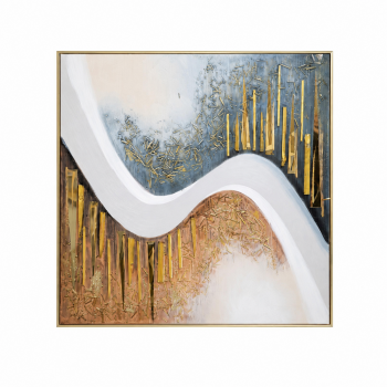 لوحة ديكور بإطار ذهبي مقاس 100 × 100 سم لوحة ديكور بإطار ذهبي مقاس 100 × 100 سم