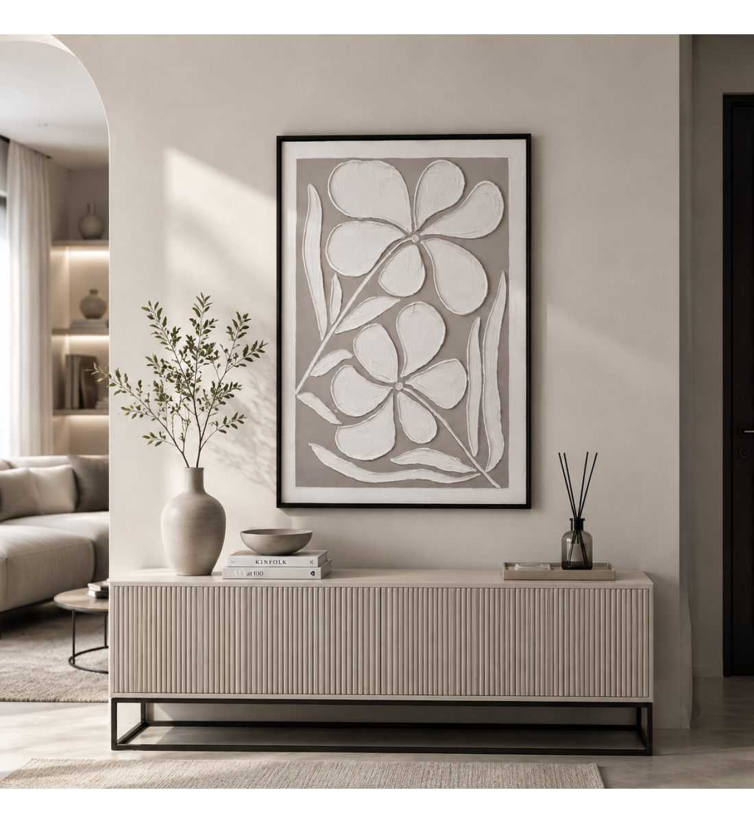 لوحة حائط راقية بإطار أسود مقاس 120 × 80 سم لوحة حائط راقية بإطار أسود مقاس 120 × 80 سم