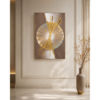 لوحة ديكور بإطار ذهبي مقاس 80 × 120 سم