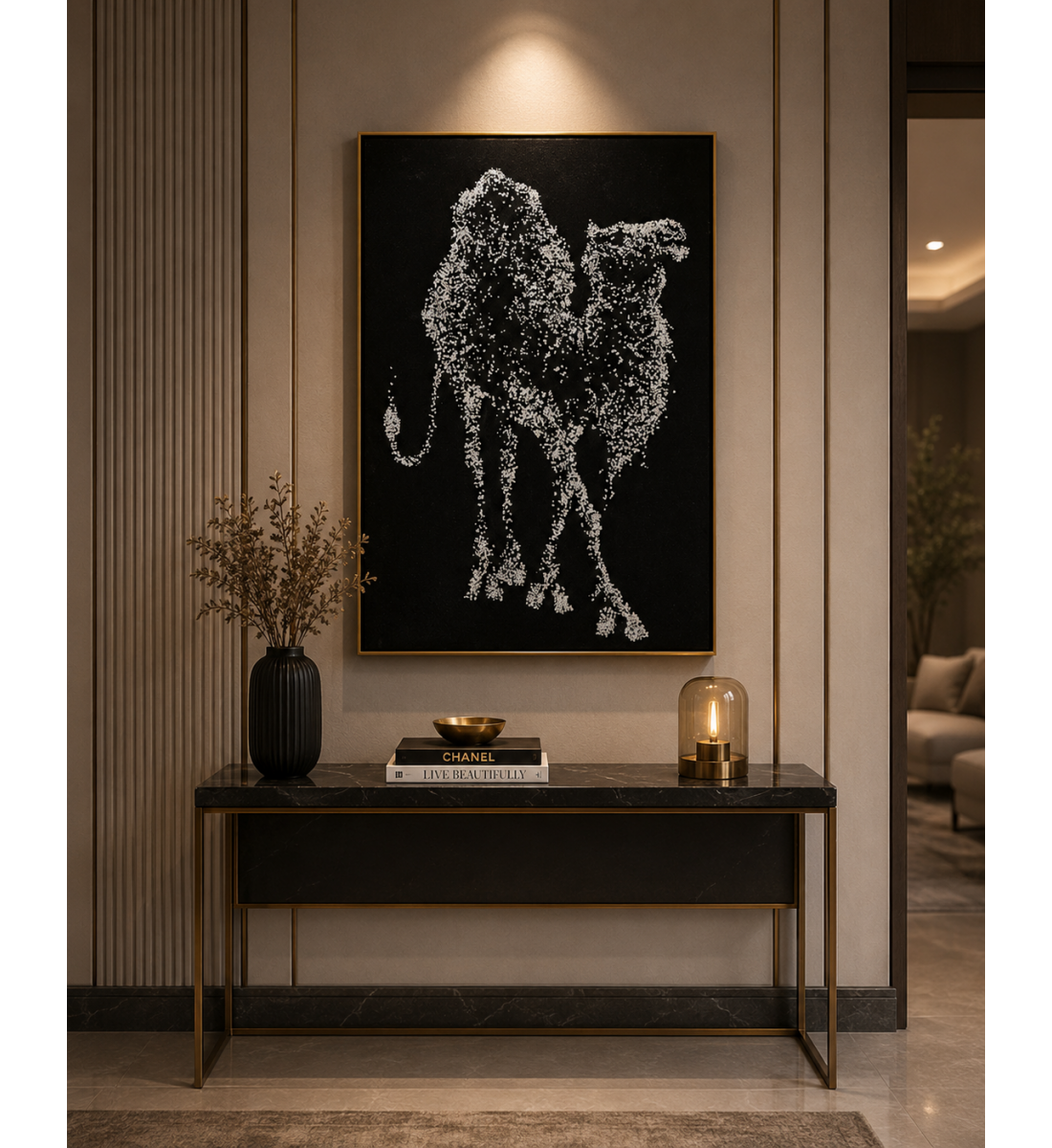 لوحة حائط بإطار أسود مقاس 120 × 80 سم لوحة حائط بإطار أسود مقاس 120 × 80 سم