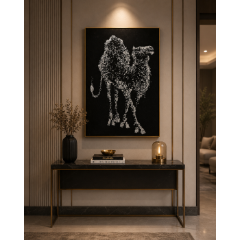 لوحة حائط بإطار أسود مقاس 120 × 80 سم